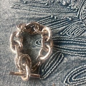 Sterling Silver Hammered Link Bracelet